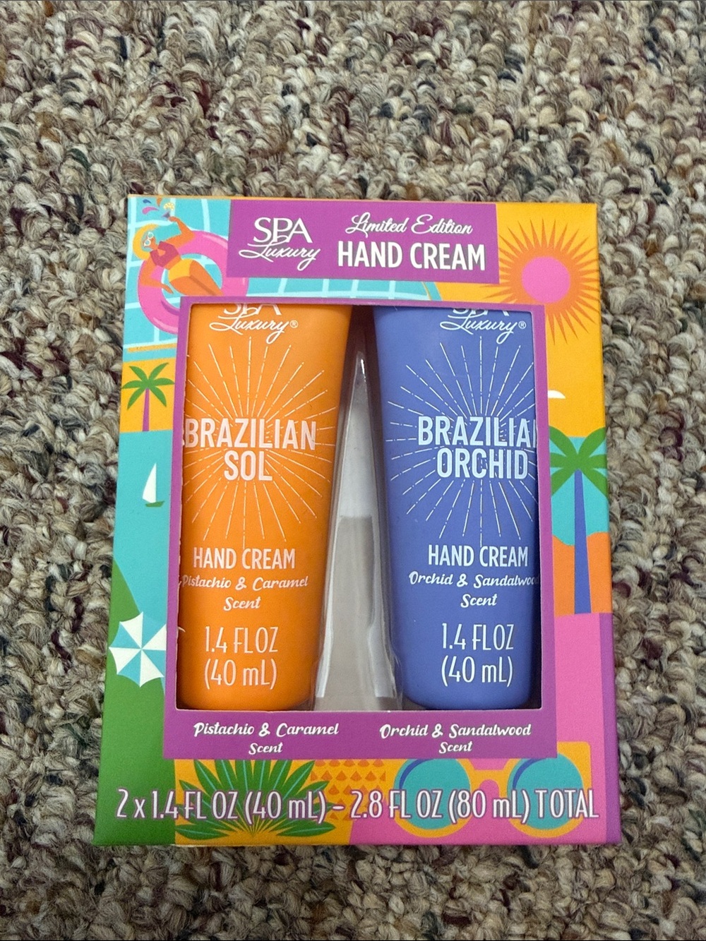 Spa Luxury Brazilian Sol & Brazilian Orchid Hand Cream Duo - Orange & Purple